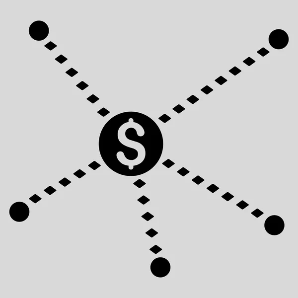 Liens financiers pointillés Icône de barre d'outils vectorielle — Image vectorielle