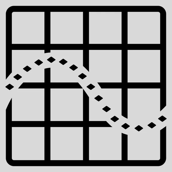 Diagramme de fonction pointillée Icône de barre d'outils vectorielle — Image vectorielle