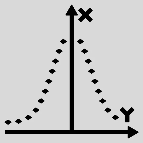 Icono de barra de herramientas de vector de parcela de Gauss punteada — Archivo Imágenes Vectoriales