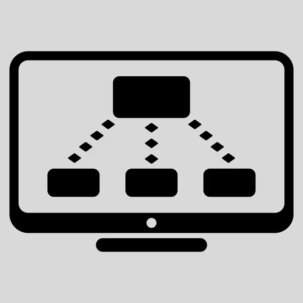 Icono de barra de herramientas de vectores de monitoreo jerárquico — Vector de stock