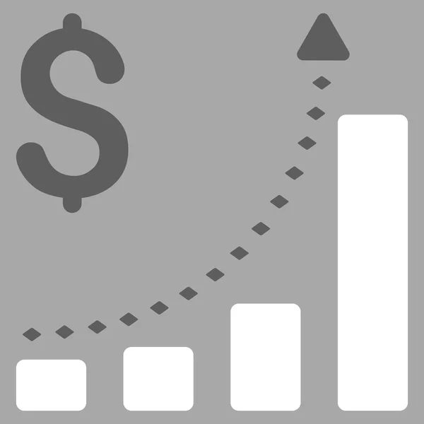 Gráfico de barras de negócios Ícone de barra de ferramentas de vetor de tendência positiva — Vetor de Stock