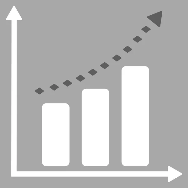 Gepunkteter positiver Trendvektor Symbolleiste — Stockvektor