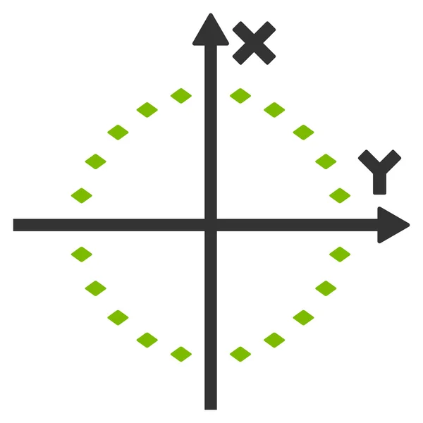 Prickig cirkel Plot vektor verktygsfältsikon — Stock vektor
