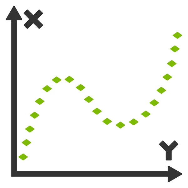 ドット付き関数グラフ ベクトル ツールバーのアイコン — ストックベクタ