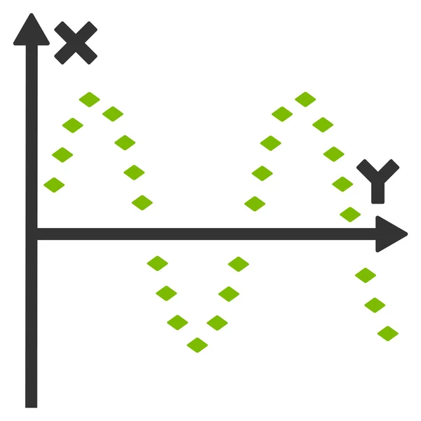 虚线的正弦情节矢量工具栏图标 — 图库矢量图片