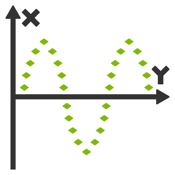Icono de barra de herramientas de vector de parcela sinusoidal punteada — Archivo Imágenes Vectoriales