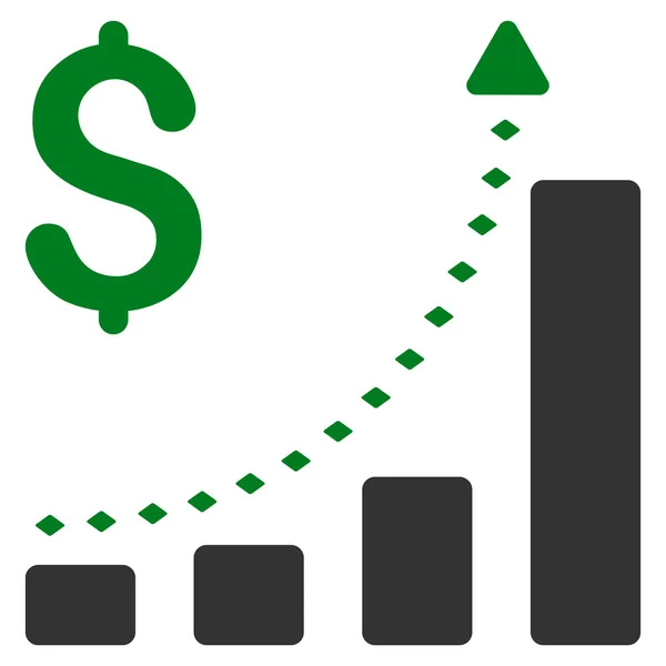 Graphique à barres d'affaires Tendance positive Icône de barre d'outils vectorielle — Image vectorielle