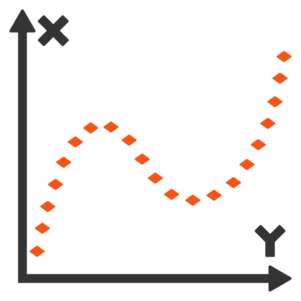 Gepunktetes Symbol für Funktionsgraphen-Vektor-Symbolleiste — Stockvektor