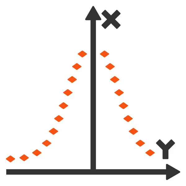 Icono de barra de herramientas de vector de parcela de Gauss punteada — Archivo Imágenes Vectoriales