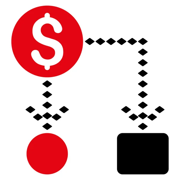 Icono de barra de herramientas de vectores de esquema de flujo de efectivo — Archivo Imágenes Vectoriales