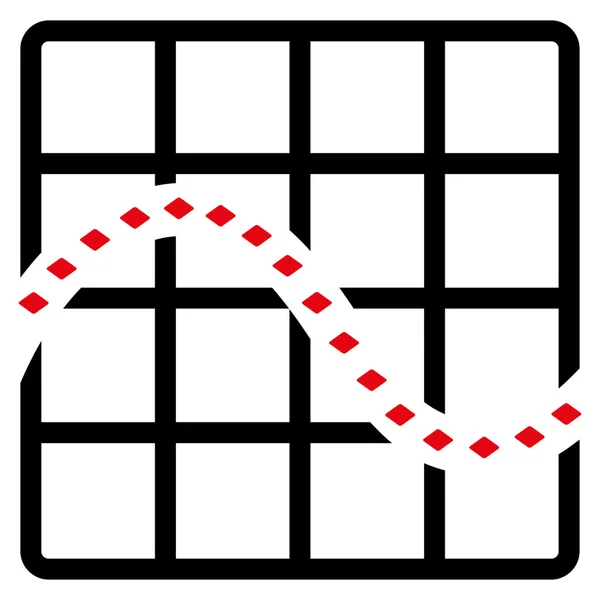 Diagramme de fonction pointillée Icône de barre d'outils vectorielle — Image vectorielle