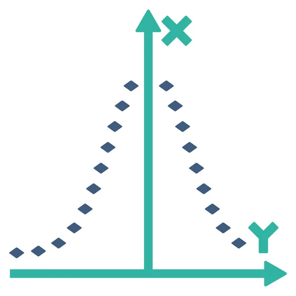 Gepunkteter Gauß-Plotvektor Symbolleiste — Stockvektor