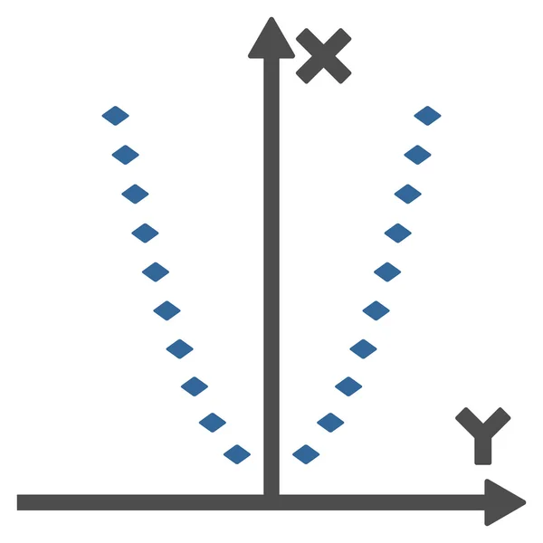 Icona punteggiata della barra degli strumenti vettoriale Parabola Plot — Vettoriale Stock