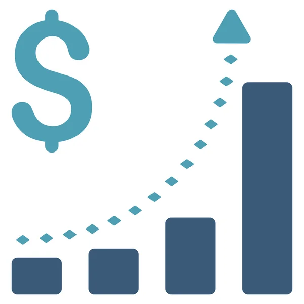 Business Bar Chart Positive Trend Vector Toolbar Icon — Stock Vector