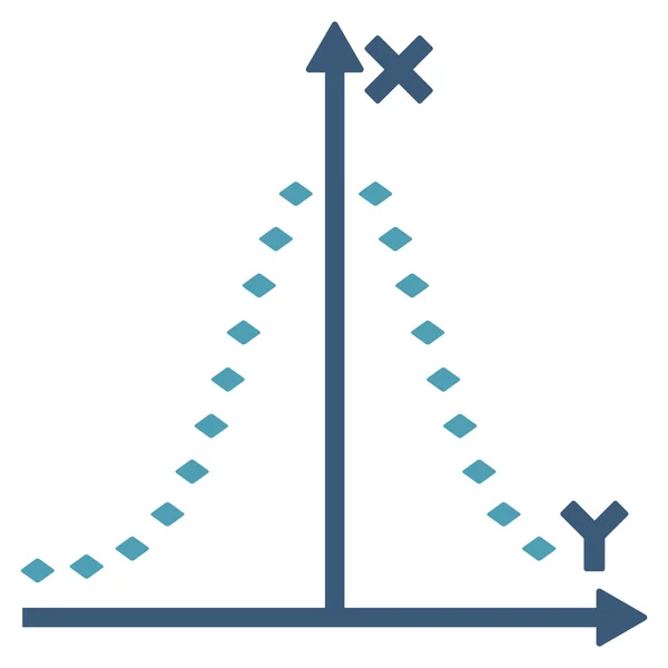 Ícone de barra de ferramentas de vetor de lote de gauss pontilhado — Vetor de Stock