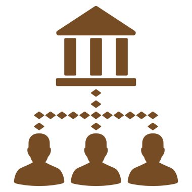 Banka Binası istemci bağlantıları vektör araç çubuğu simgesi