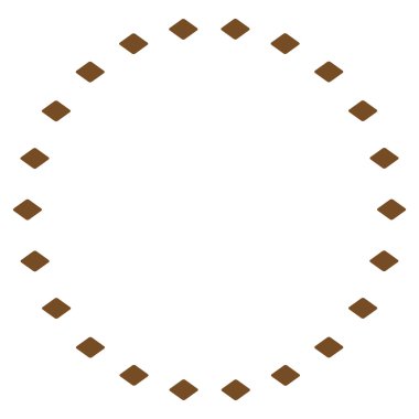 Noktalı çember vektör araç çubuğu simgesi