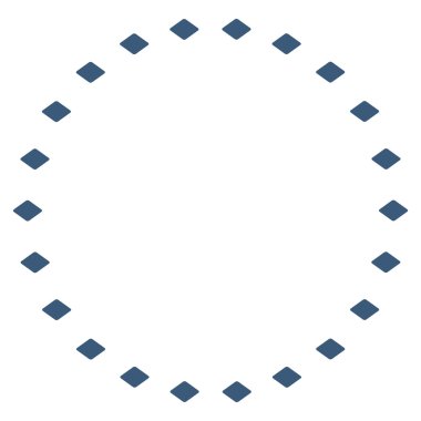 Noktalı çember vektör araç çubuğu simgesi