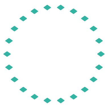 Noktalı çember vektör araç çubuğu simgesi