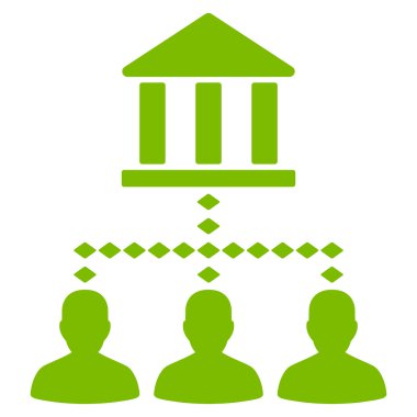 Banka Binası istemci bağlantıları vektör araç çubuğu simgesi