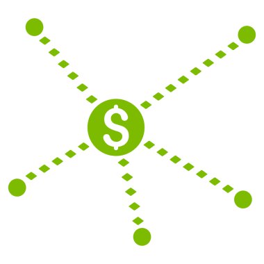 Noktalı finansal bağlantılar vektör araç çubuğu simgesi