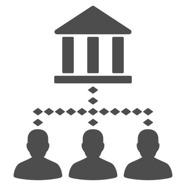 Banka Binası istemci bağlantıları vektör araç çubuğu simgesi