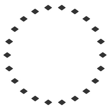 Noktalı çember vektör araç çubuğu simgesi