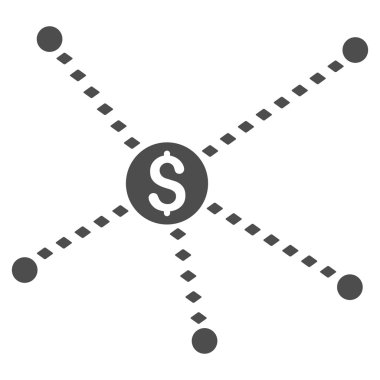 Noktalı finansal bağlantılar vektör araç çubuğu simgesi