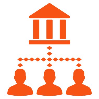 Banka Binası istemci bağlantıları vektör araç çubuğu simgesi