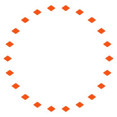 Noktalı çember vektör araç çubuğu simgesi