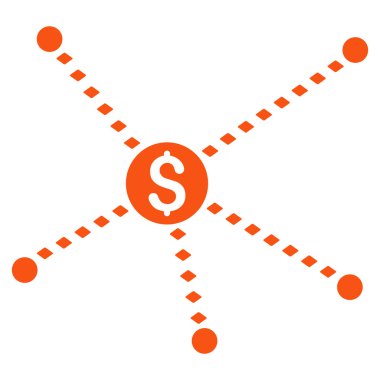 Noktalı finansal bağlantılar vektör araç çubuğu simgesi