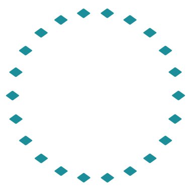 Noktalı çember vektör araç çubuğu simgesi