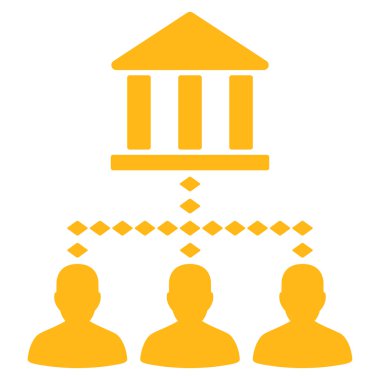 Banka Binası istemci bağlantıları vektör araç çubuğu simgesi