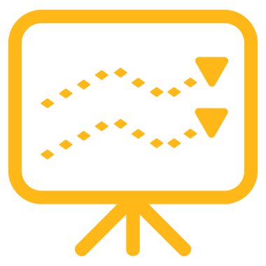 Noktalı eğilimleri kurulu vektör araç çubuğu simgesi