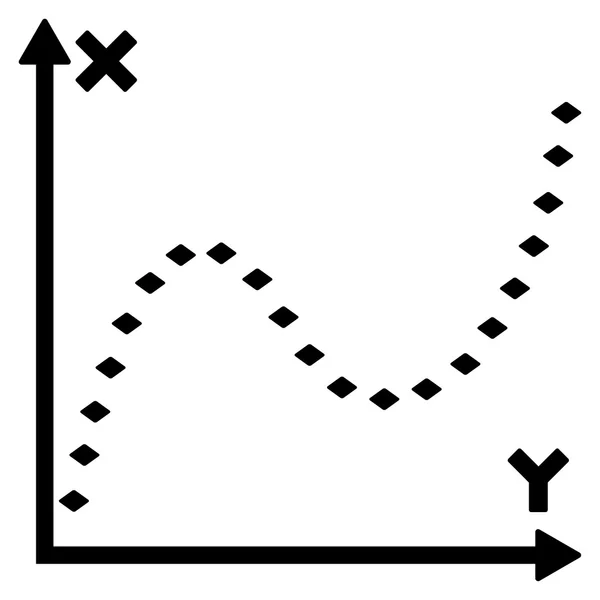 Prickade funktion diagram vektor verktygsfältsikon — Stock vektor