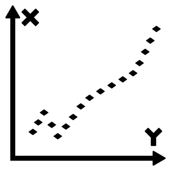 Icône de barre d'outils vectorielle de tracé de fonction pointillée — Image vectorielle