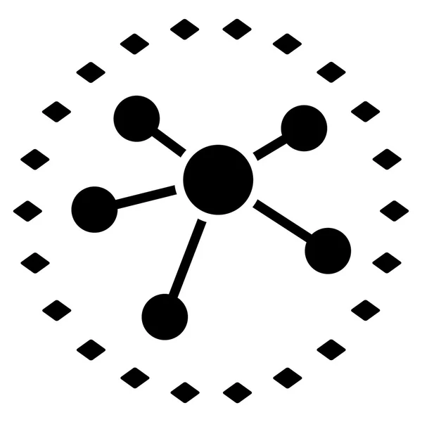 Gestippelde Links Diagram Vector werkbalkpictogram — Stockvector