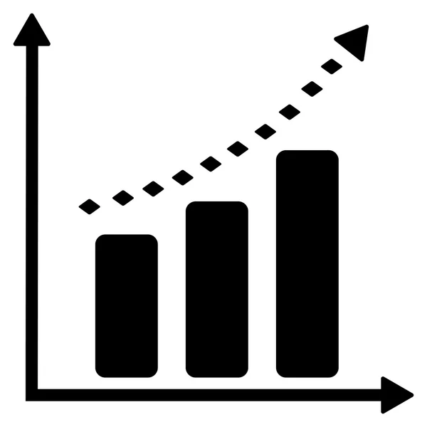 Prickade positiv Trend vektor verktygsfältsikon — Stock vektor