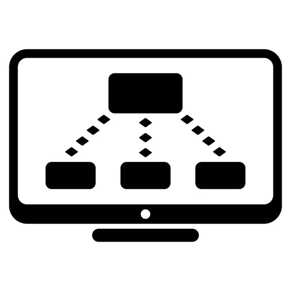 Icono de barra de herramientas de vectores de monitoreo jerárquico — Vector de stock