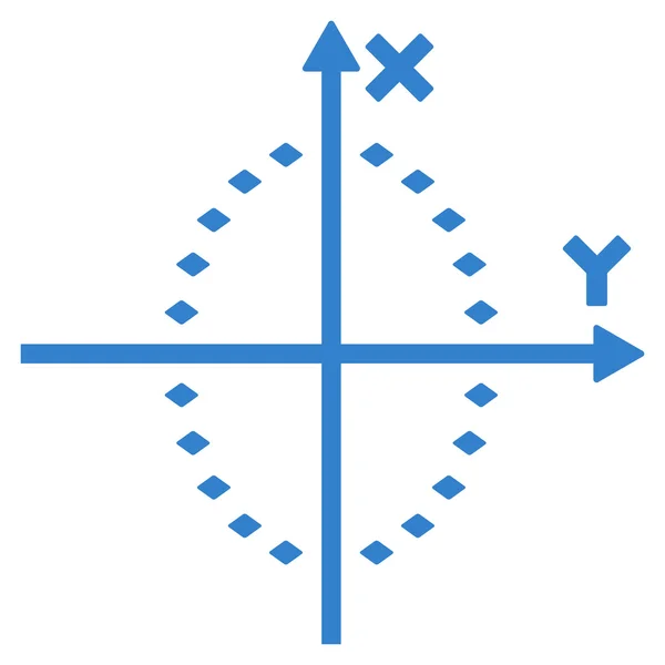 Gepunktetes Ellipse-Plotvektor-Symbol in der Symbolleiste — Stockvektor