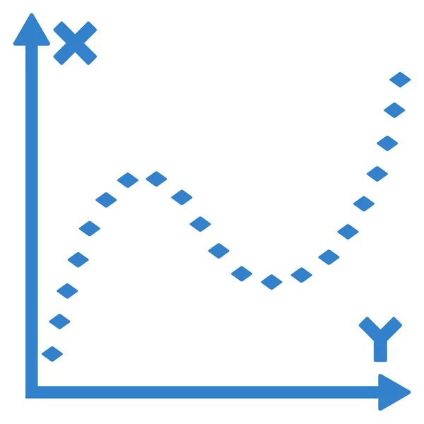 Ícone pontilhado da barra de ferramentas do vetor do gráfico da função —  Vetores de Stock