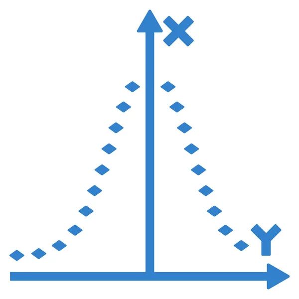 Gestippelde Gauss Plot Vector werkbalkpictogram — Stockvector
