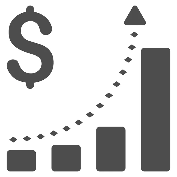 Business Bar grafiek positieve Trend Vector werkbalkpictogram — Stockvector