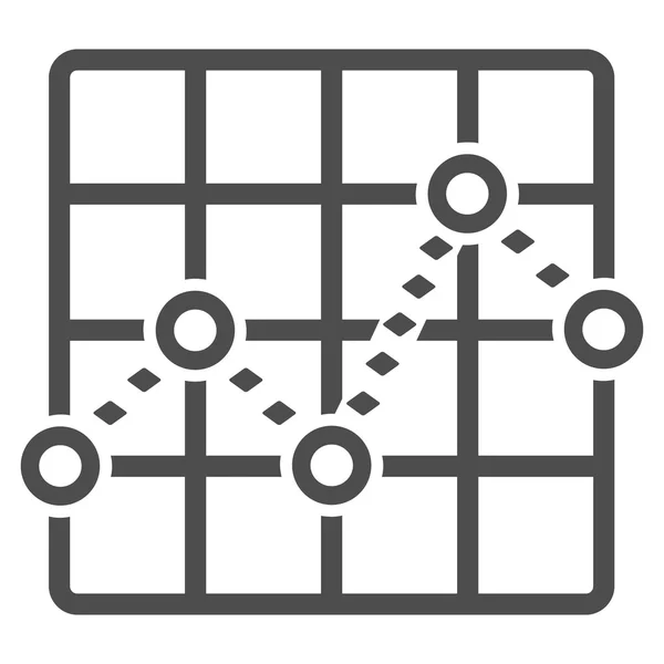 Icône de barre d'outils vectorielle de tracé de grille de ligne pointillée — Image vectorielle