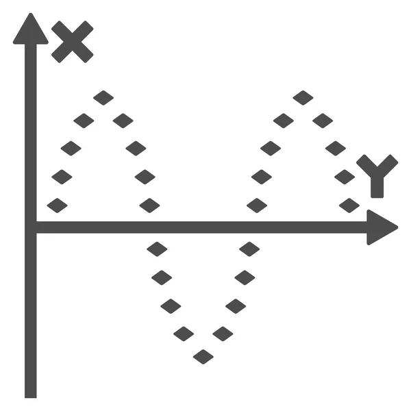 Dotted Sinusoid Plot Vector Toolbar Icon — Stock Vector