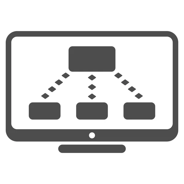 Icono de barra de herramientas de vectores de monitoreo jerárquico — Vector de stock