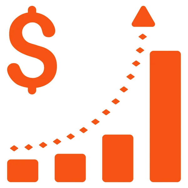 Business Bar Chart Positive Trend Vector Toolbar Icon — Stock Vector
