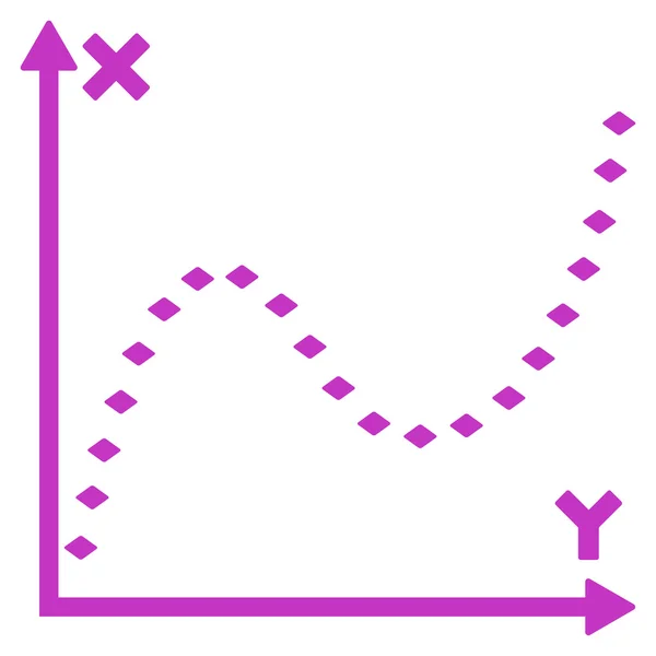 Gepunktetes Symbol für Funktionsgraphen-Vektor-Symbolleiste — Stockvektor