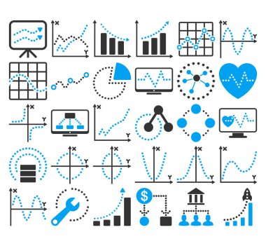 Circle Dots Vektör Simgeleri ile İş Grafikleri