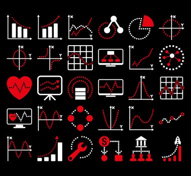 Kare Noktavektör Simgeleri ile İş Grafikleri